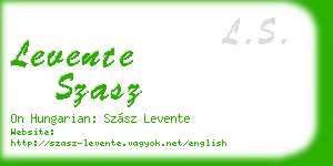 levente szasz business card